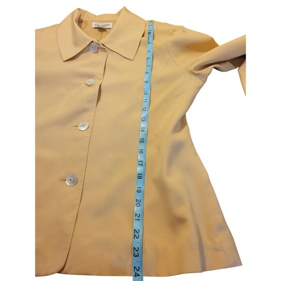 Melrose Collectibles Butterscotch shell buttons Silk Blazer Jacket Women's 12P - Picture 5 of 15